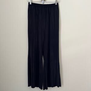 Sincerely Jules Black Pleated Elastic Waist Wide Leg Pants Size L